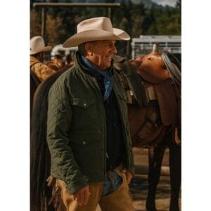 Authentic John Dutton Green Quilted Outerwear Yellowstone