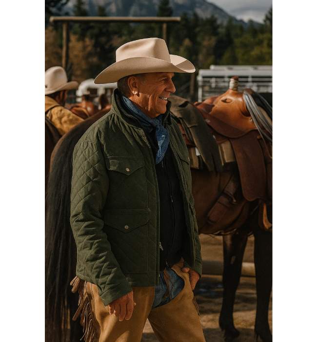 Authentic John Dutton Green Quilted Outerwear Yellowstone