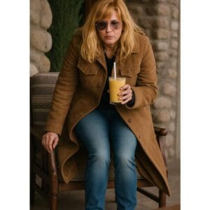 Beth Dutton Yellowstone Kelly Reilly Brown Leather Coat