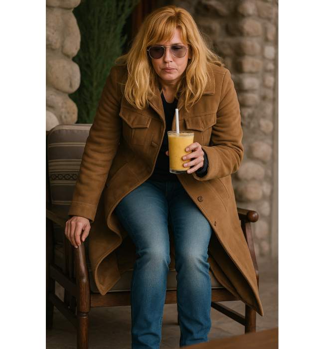 Beth Dutton Yellowstone Kelly Reilly Brown Leather Coat