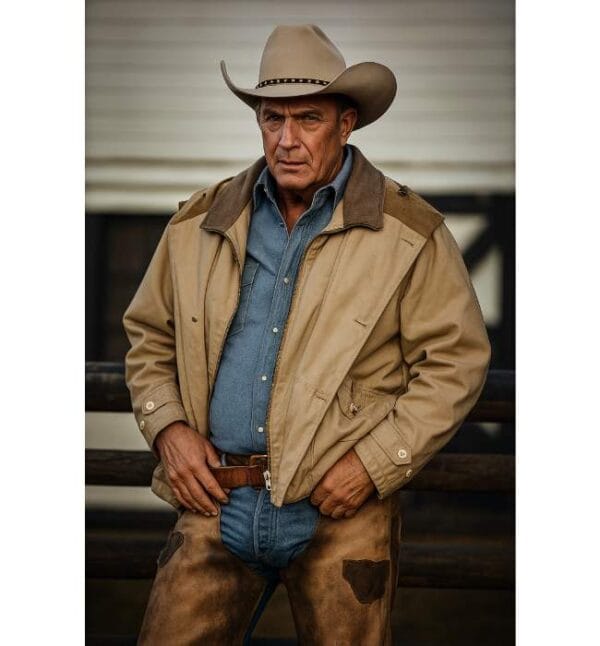 Classic John Dutton Beige Cotton Jacket Yellowstone
