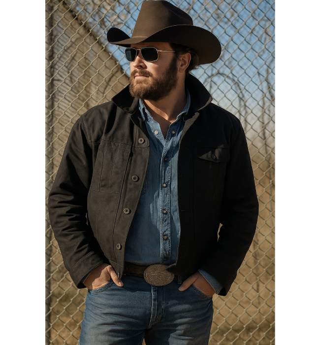 Cole Hauser Inspired Rip Wheeler Leather Outerwear Yellowstone