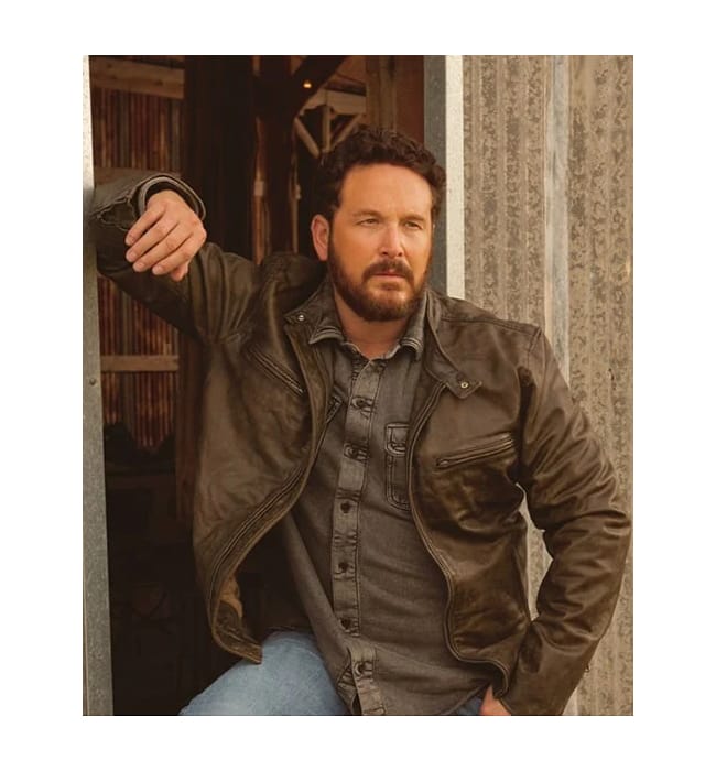 Cole Hauser RIP Wheeler Leather Jacket from Yellowstone - Image 2