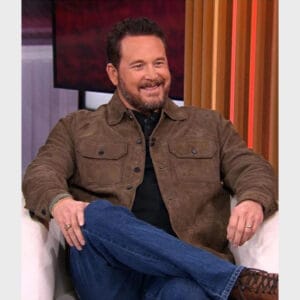 Cole Hauser’s Brown Suede Look on CBS Mornings