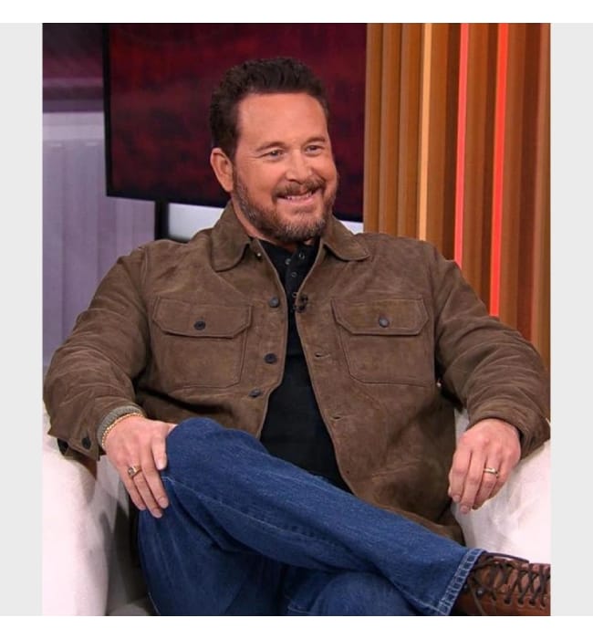 Cole Hauser’s Brown Suede Look on CBS Mornings