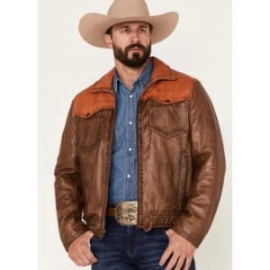 Goldrush Color Block Yellowstone Leather Jacket