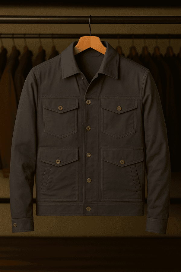 Grey Cotton Jacket Worn by Kevin Costner as John Dutton in Yellowstone