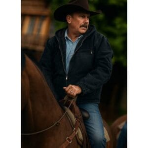 Hooded Denim Jacket Worn by John Dutton in Yellowstone
