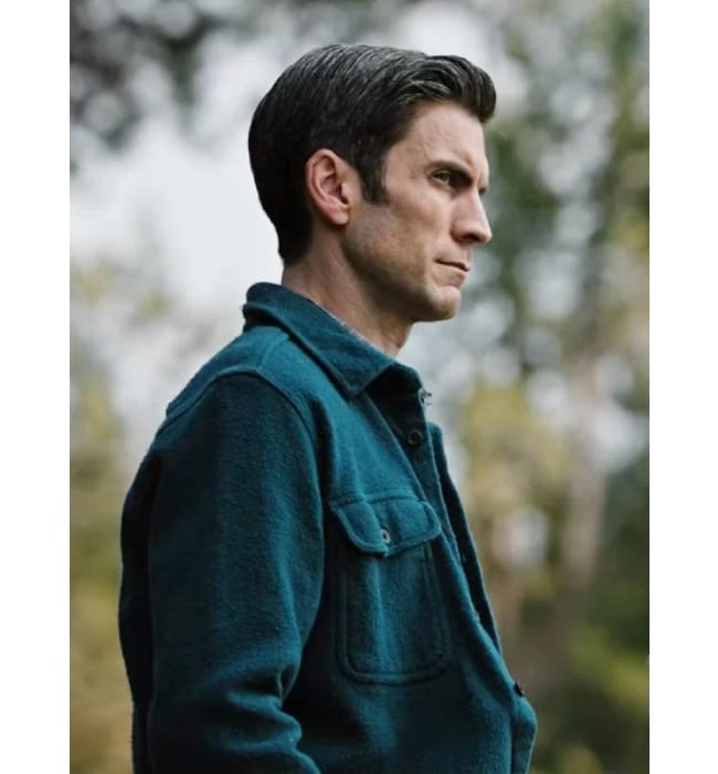 Jamie Dutton Yellowstone Blue Fleece Jacket - Image 2