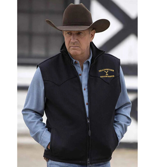 John Dutton Black Vest Yellowstone