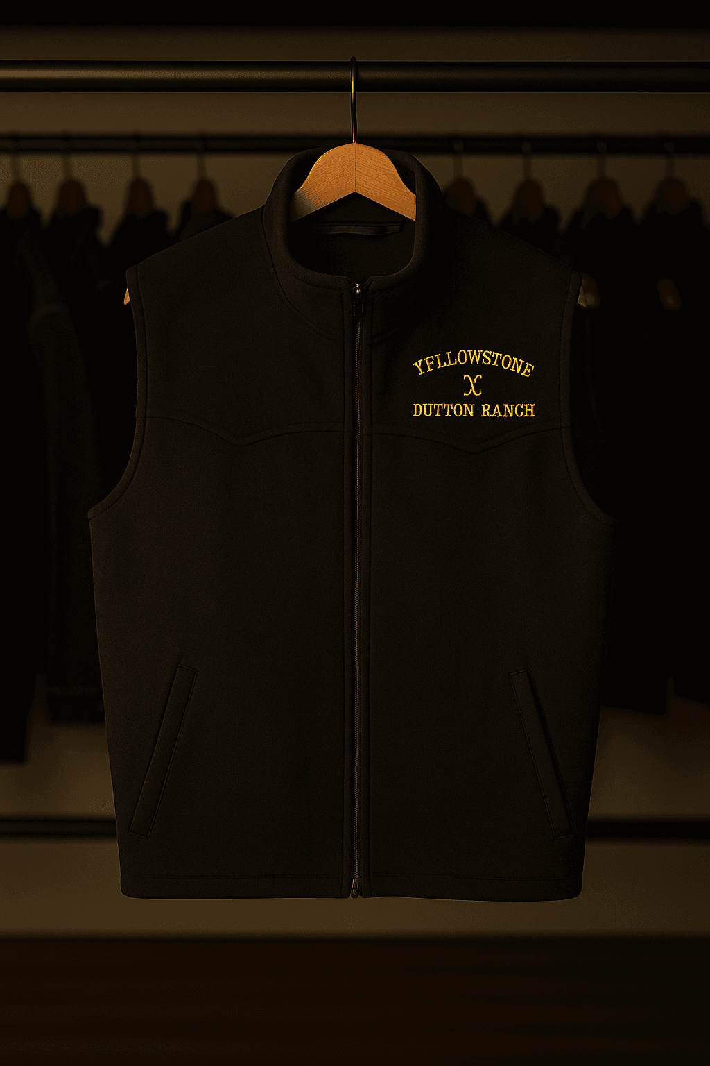 John Dutton Inspired Black Ranch Vest