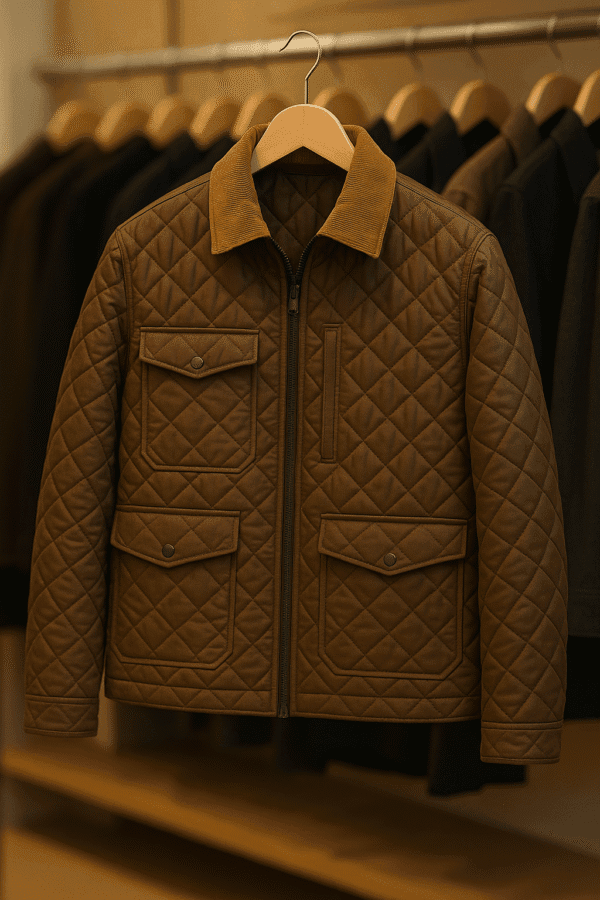 John Dutton Inspired Brown Quilted Outerwear