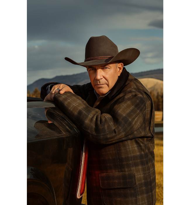John Dutton Plaid Jacket Yellowstone worn by Kevin Costner