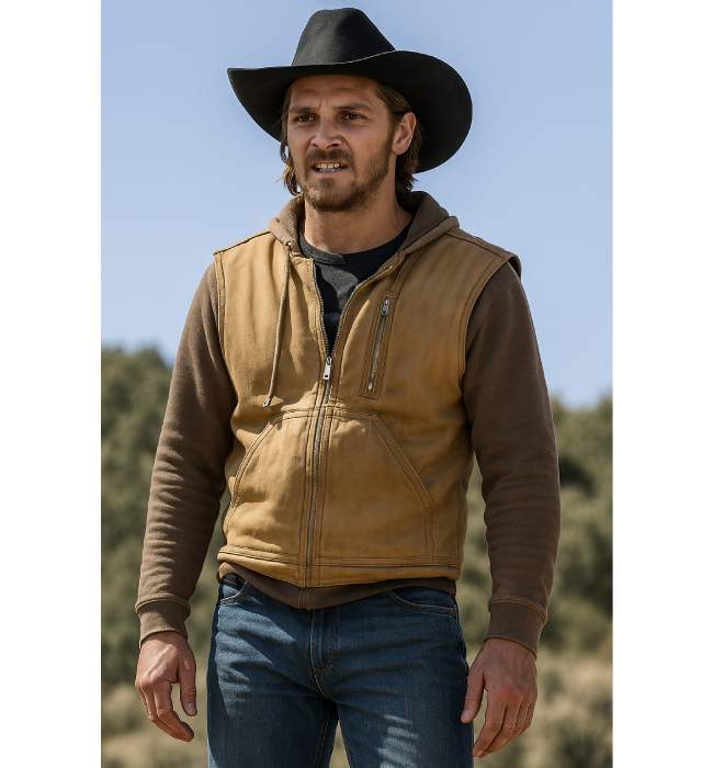 Kayce Dutton Brown Cotton Vest Yellowstone