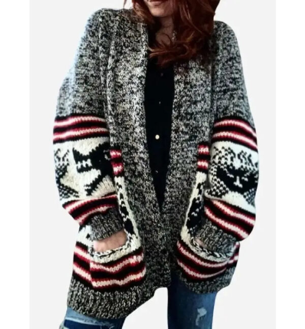 Kelsey Asbille Inspired Aztec Knit Cardigan Yellowstone S5 - Image 2