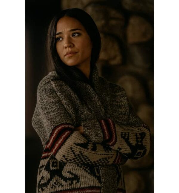 Kelsey Asbille Inspired Aztec Knit Cardigan Yellowstone S5