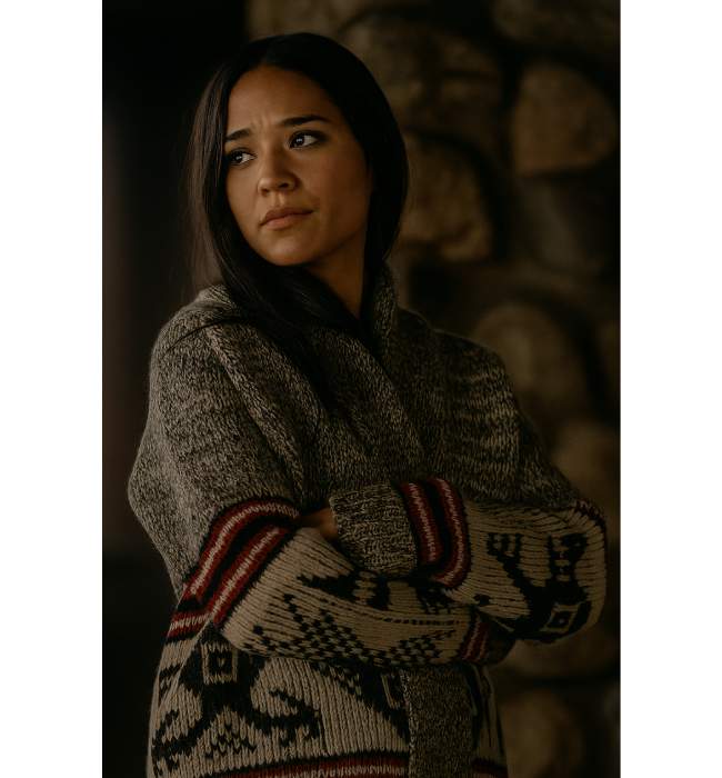 Kelsey Asbille Inspired Aztec Knit Cardigan Yellowstone S5