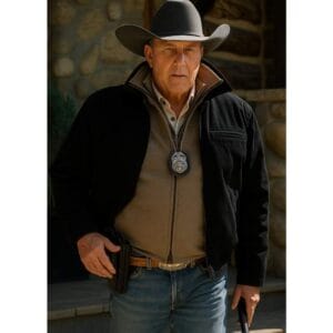 Kevin Costner Yellowstone Black Bomber Jacket