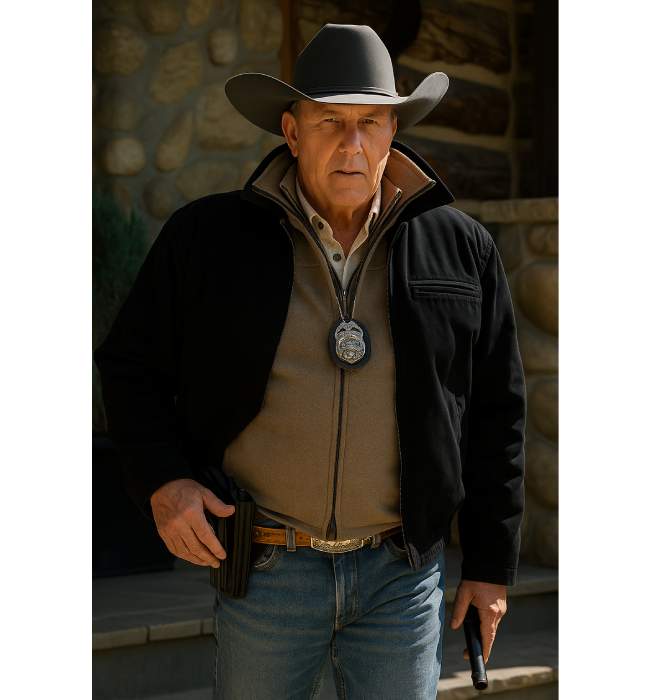 Kevin Costner Yellowstone Black Bomber Jacket
