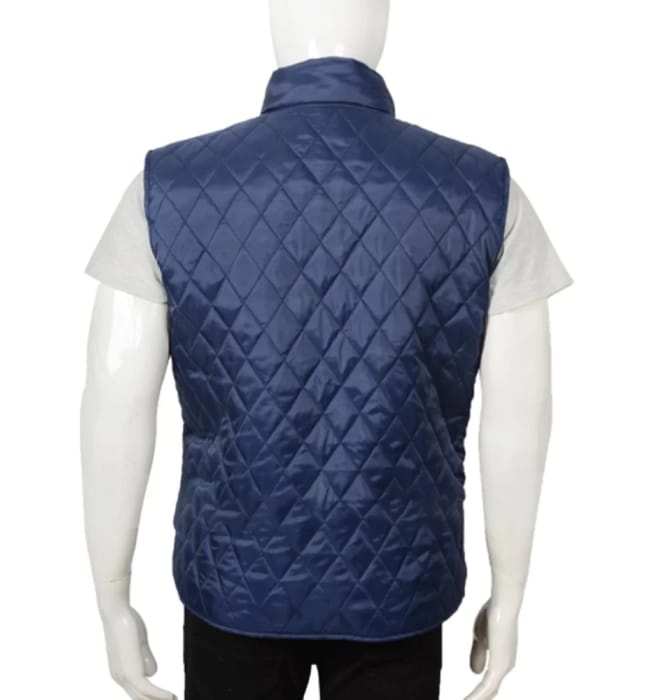 Kevin Costner Yellowstone John Dutton Blue Quilted Vest