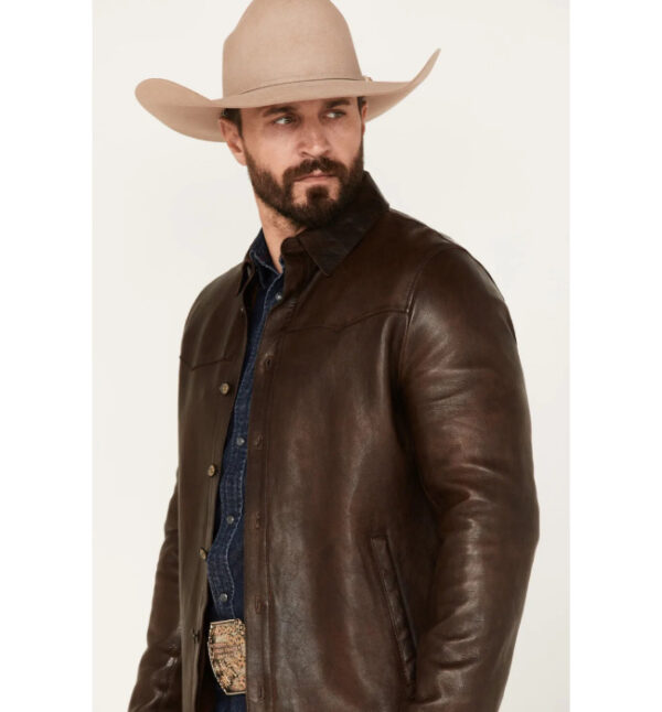 Yellow Stone Class Smith Leather Jacket - Image 3