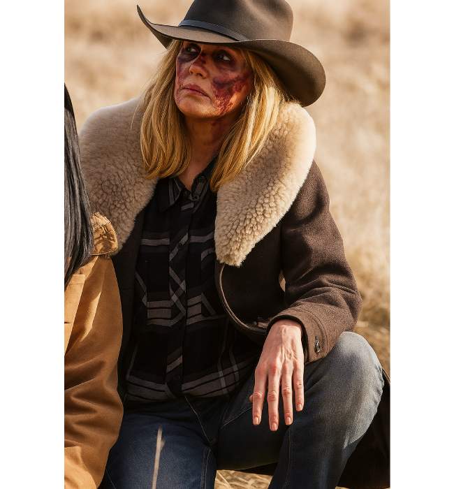 Yellowstone Beth Dutton Shearling Wool Coat