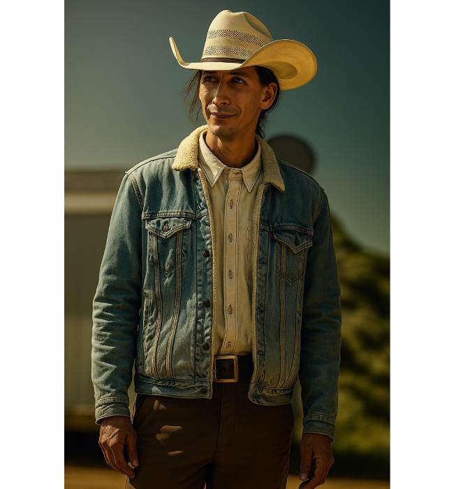 Yellowstone Gerald Tokala Denim Jacket, Sam Stands Alone Edition