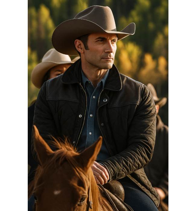 Yellowstone Jamie Dutton Leather Quilted Jacket