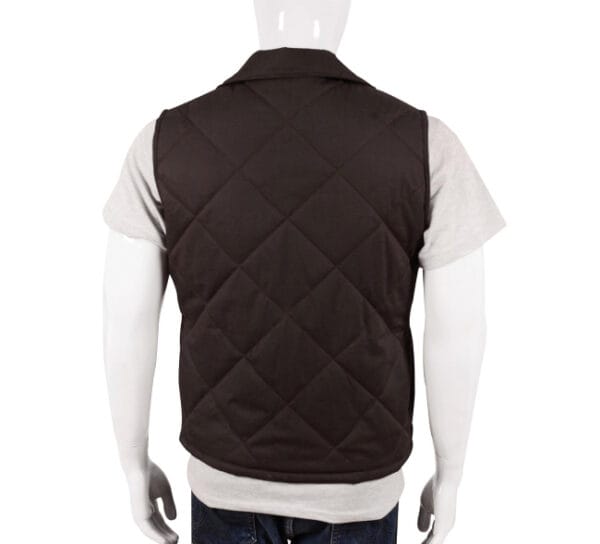 Yellowstone John Dutton Brown Quilted Vest - Image 4