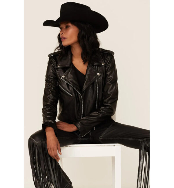 Yellowstone Mercy Biker Women's Leather Jacket - Image 2