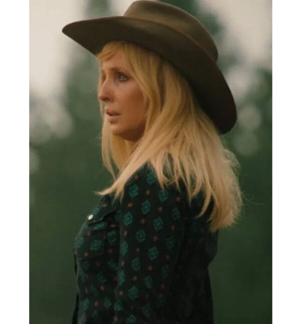 Yellowstone S05 Beth Dutton Black & Green Print Shirt - Image 4