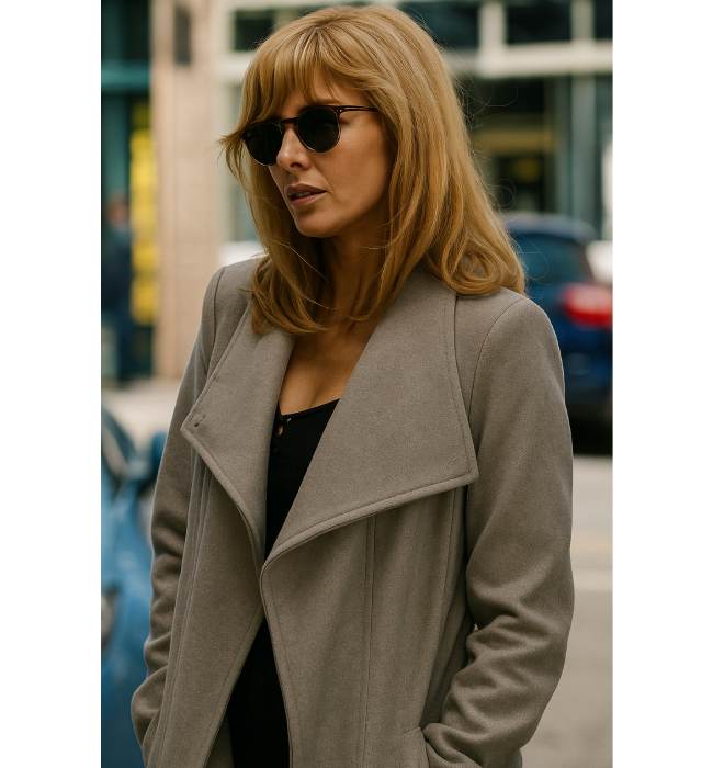 Yellowstone White Wool Coat Worn by Beth Dutton