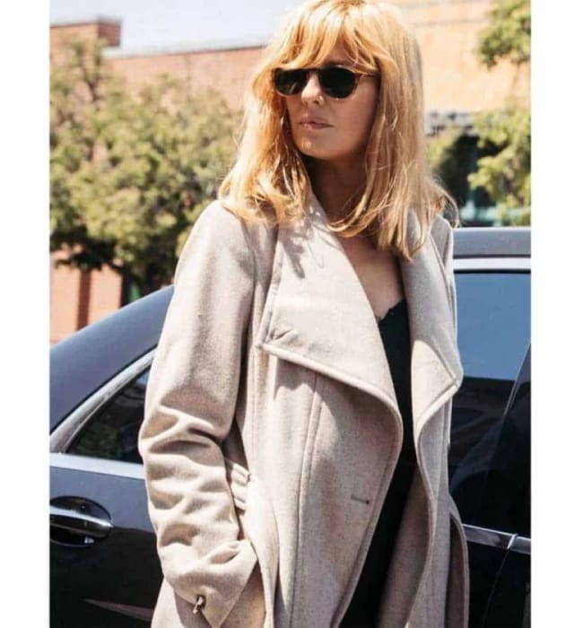 Yellowstone White Wool Coat Worn by Beth Dutton