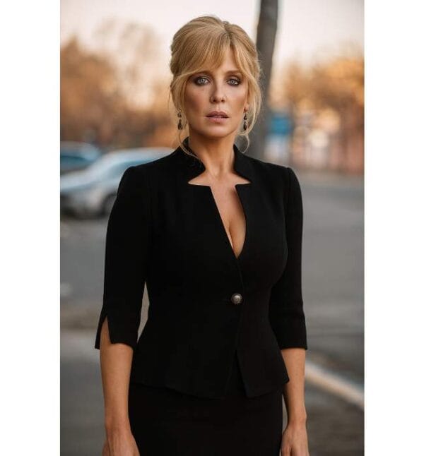 Beth Dutton Yellowstone Kelly Reilly Black Notch Collar Jacket