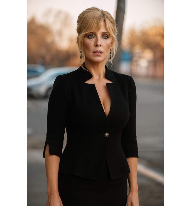 Beth Dutton Yellowstone Kelly Reilly Black Notch Collar Jacket