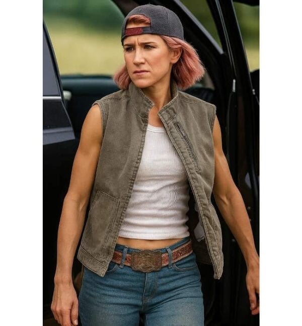 Teeter Grey Cotton Vest from Yellowstone Season 4