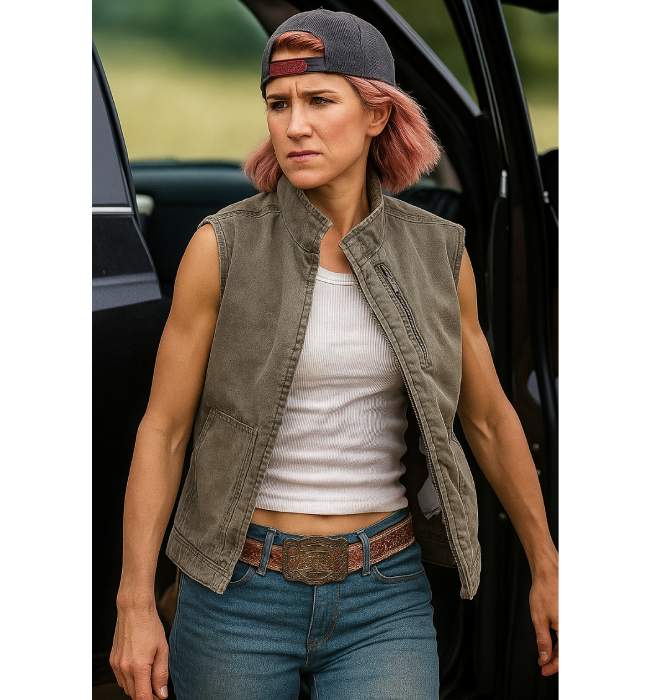 Teeter Grey Cotton Vest from Yellowstone Season 4
